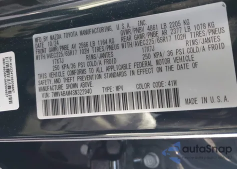 2025 Mazda Cx-50 2.5 S Select Package z USA, uszkodzony, nr VIN 7MMVABAM4SN322940